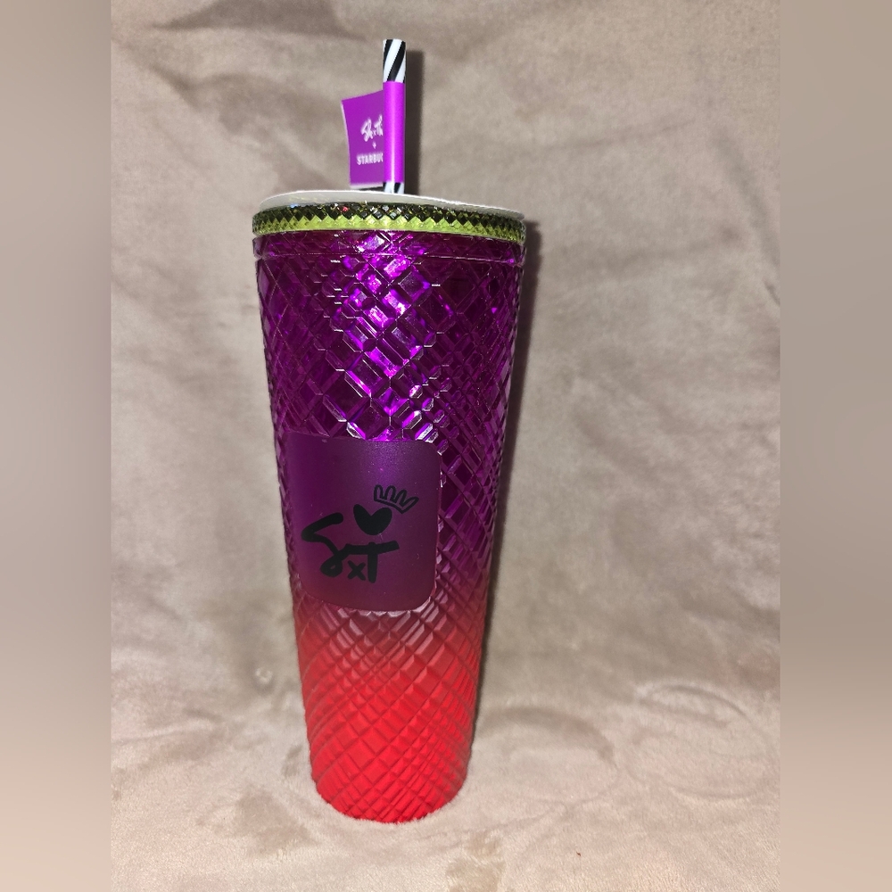 Starbucks She X This Purple and Red Tumbler with Straw 24oz New
